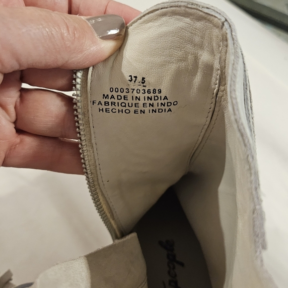 Free People Western Boots Woman  Lawless Bone/Sand Suede Leather Fringe New Sz 7 - Picture 9 of 17